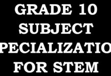 Grade 10 subject specialization (STEM) and associated degrees