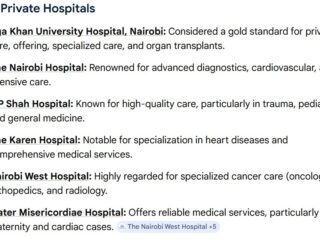 Highest paying hospitals for Nurses in Kenya