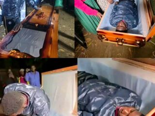 Photos of Pastor Jimmy Irungu sleeping in a coffin for 80 hours